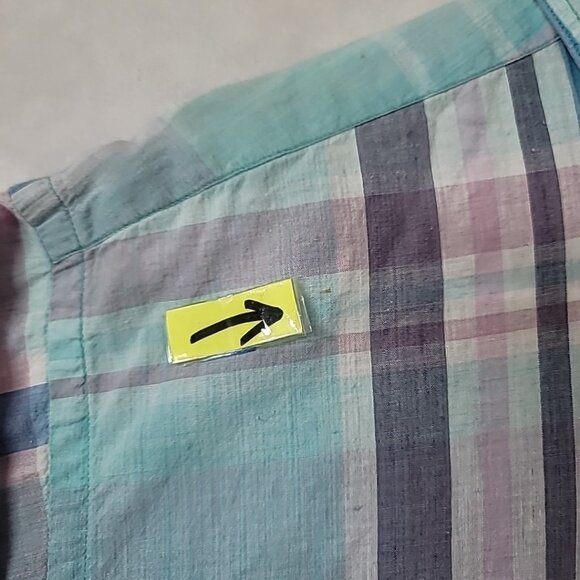 VTG WOOLRICH Mens Madras Plaid Short Sleeve Button Down Shirt Size XL Colorful - Picture 10 of 16